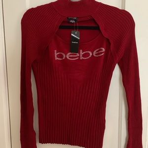bebe Choker Ribbed Top